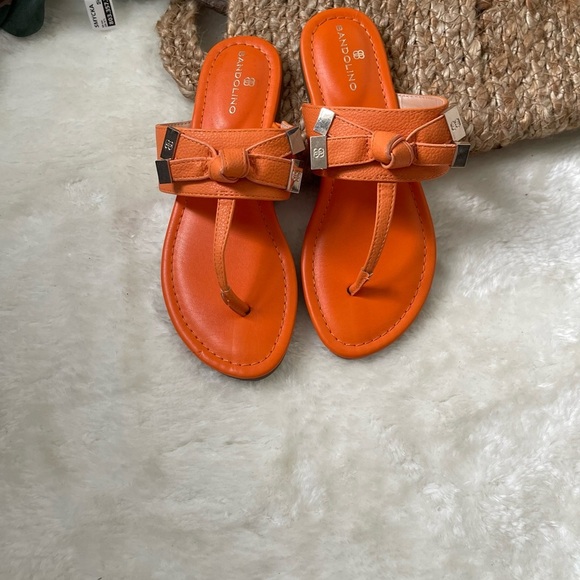 Bandolino Orange Slip-On Sandals for Effortless Style - Picture 2 of 7